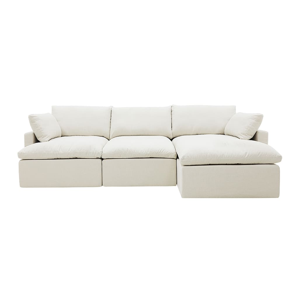 Buy Retreat Toorak Pearl Chaise Sofa - 3 Seater - James Lane Australia